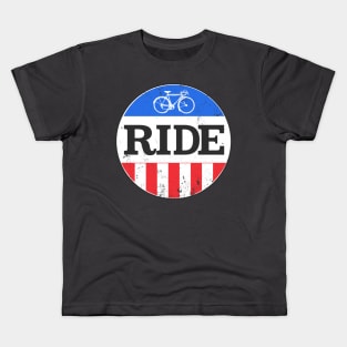 Vintage Ride Bicycle Logo Kids T-Shirt